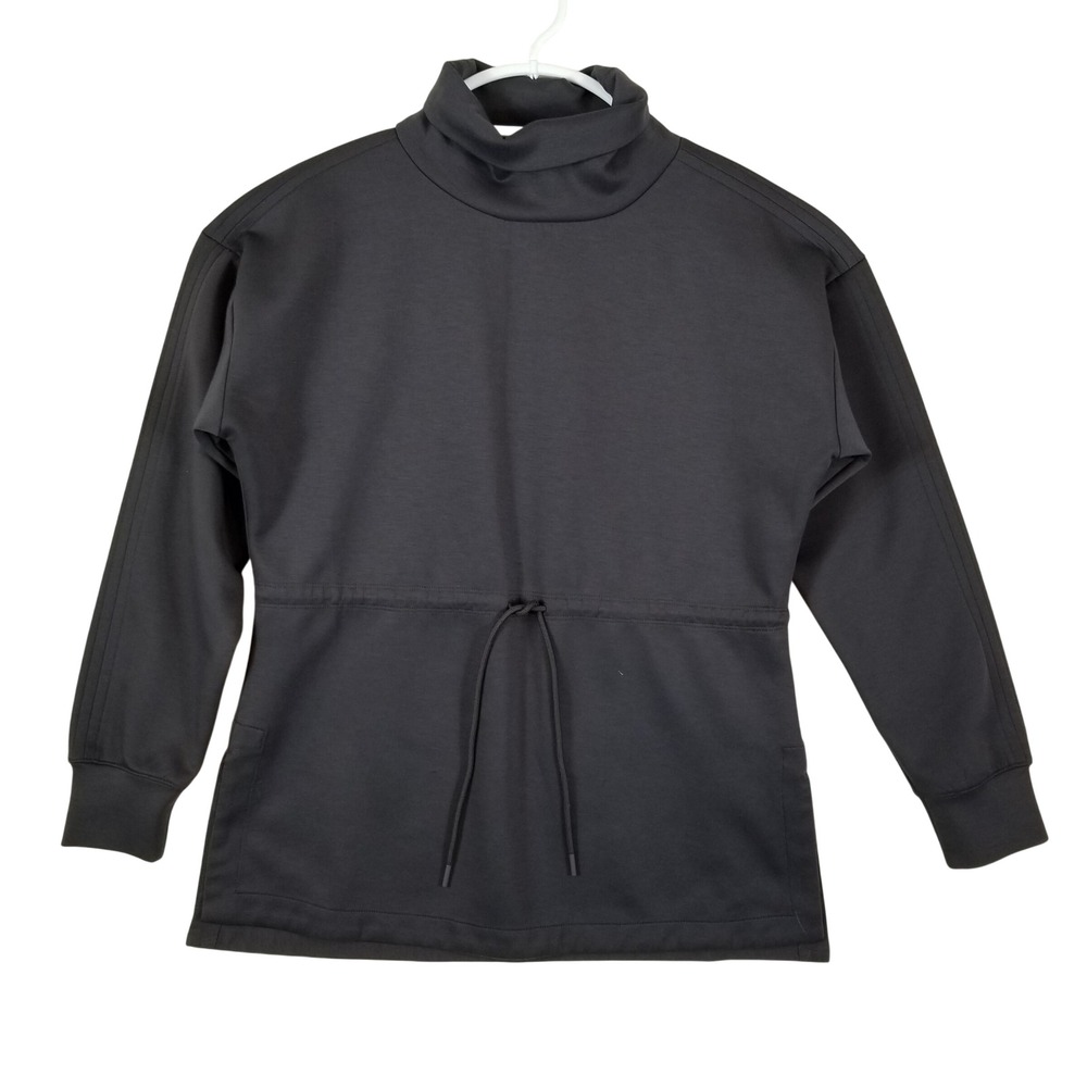 Athleta Coaster Luxe Drawstring Tunic Funnel Neck Sweatshirt Gray Womens Size S